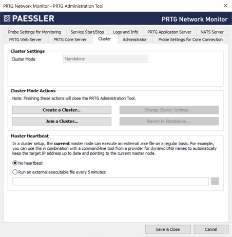 Cluster Tab