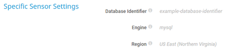 Specific Sensor Settings Specific Sensor Settings
